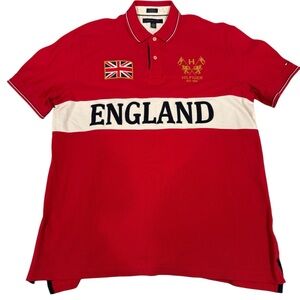 Tommy Hilfiger England Crest #8 Rugby Polo Shirt Colorblock Great Britain Sz XXL